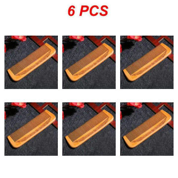 1~8PCS Natural Carved Peach Wood Comb Thickened Wood Comb Curly Massage Hair Comb Anti-static Sandalwood Hairdressing Hair