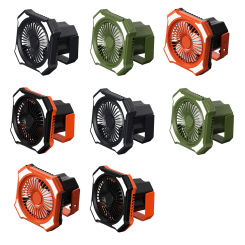 3 in 1 Portable Camp Fan Lantern USB Rechargeable Adjustable Speed 4000mAH/10000mAH for Tent Travel for Camping Fishing Barbecue