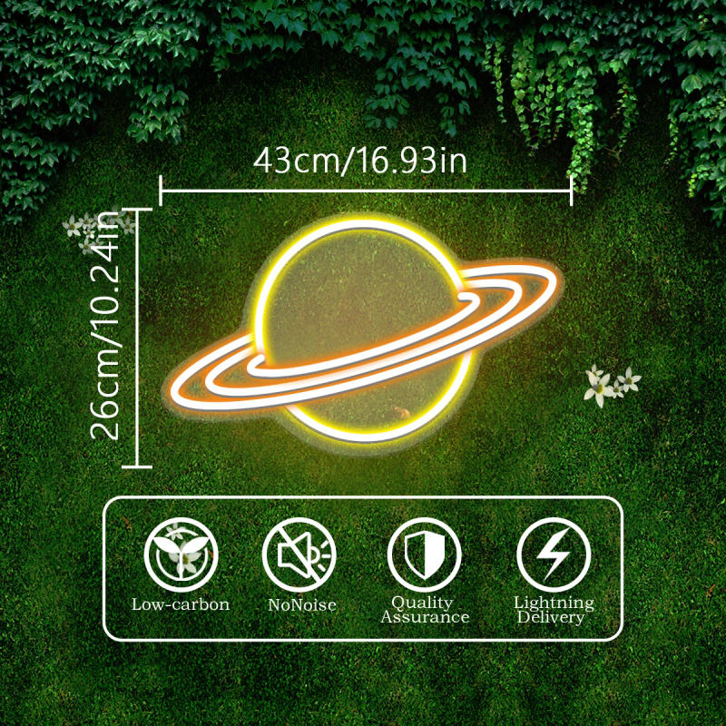 Description Picture 5 of itemStar Planet Neon sign, LED neon light for bedroom decoration, birthday party, children's gifts, create a mysterious atmosphere