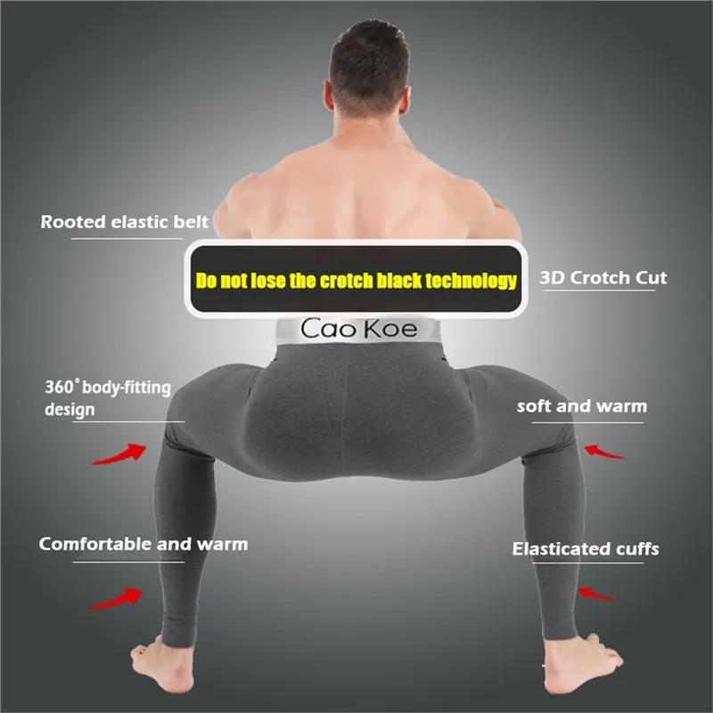 Description Picture 6 of itemMen Long Johns Thermal Skin-Friendly Compression Underwear Winter Warm Long Pants Male Soft Elastic Leggings Comfortable Tights