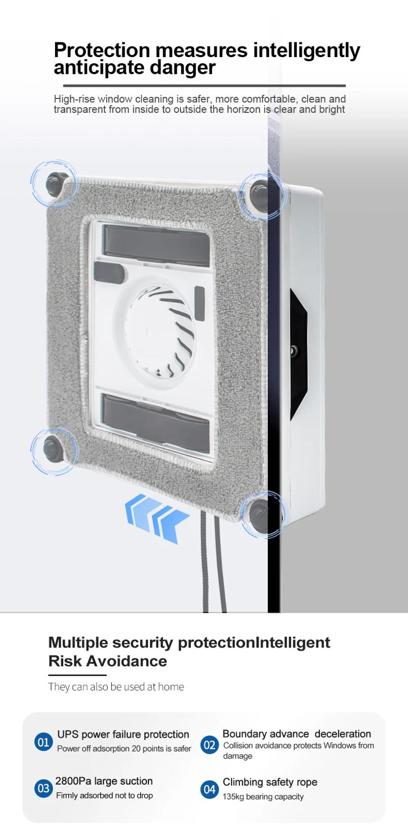 Description Picture 4 of itemAnti-Fall Robot Window Cleaner Water Sprayer Voice Broadcast Electric Window Washing For High-Rise Building Outside App Control