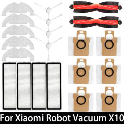 For Xiaomi Robot Vacuum X10 Robot Vacuum Cleaner Parts Replacement Main Side Brush Hepa Filter Mop Cloth Dust Bag Accessories