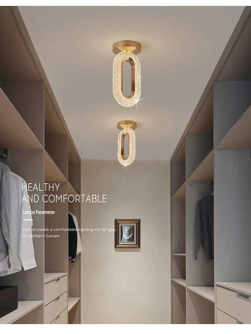 Description Picture 3 of itemModern LED Luxury Oval Crystal Chandelier Luster Golden Ring Pendant Light Home Decor Living Dinging Room Lighting Fixtures