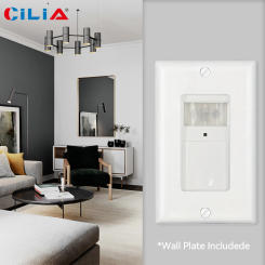 CILIA PIR Sensor Motion Sensor Switch Light Rocker Switch Human Body Auto On/Off Infrared Home US Wall Switch
