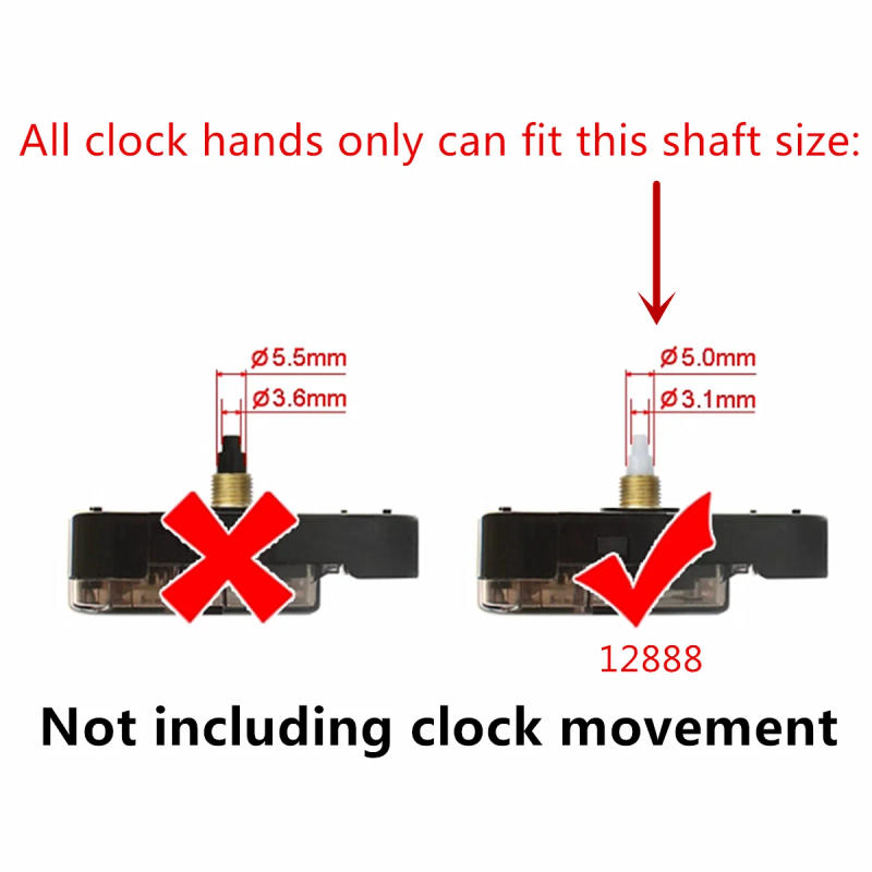 Description Picture 2 of itemMetal Wall Clock Hands for 12888 Clock Movement Gold Home Decor Hour Hand Minute Hand Second Hand Large Clock Pointer Set