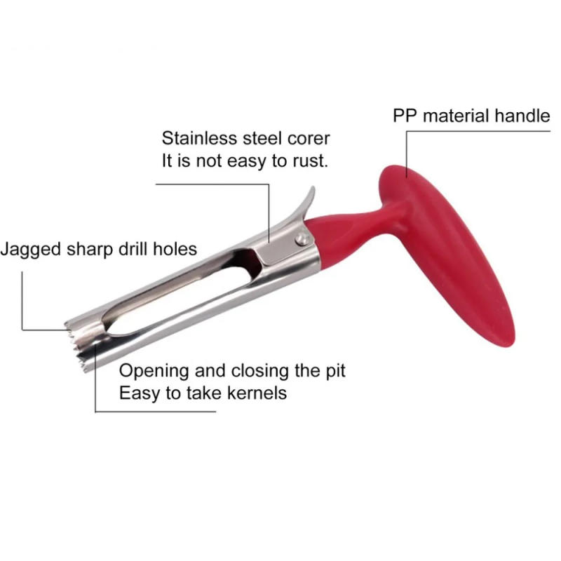 Description Picture 6 of item1PC Apple Core Cutter Stainless Steel Knife Corers Fruit Slicer Multi-function Cutting Vegetable Pear Core Removed Kitchen Tools