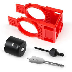 Door Lock Installation Kit,Door Hole Drilling Kit For Deadbolts And Locksets With Guide Template, Door Lock Hole Saw Durable