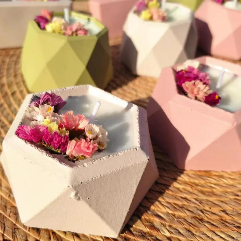 Description Picture 5 of itemHexagon Candle Jar Silicone Molds for Handmade UV Epoxy Plaster Concrete Clay Planter Pot Candle Holder Mould Home Decor