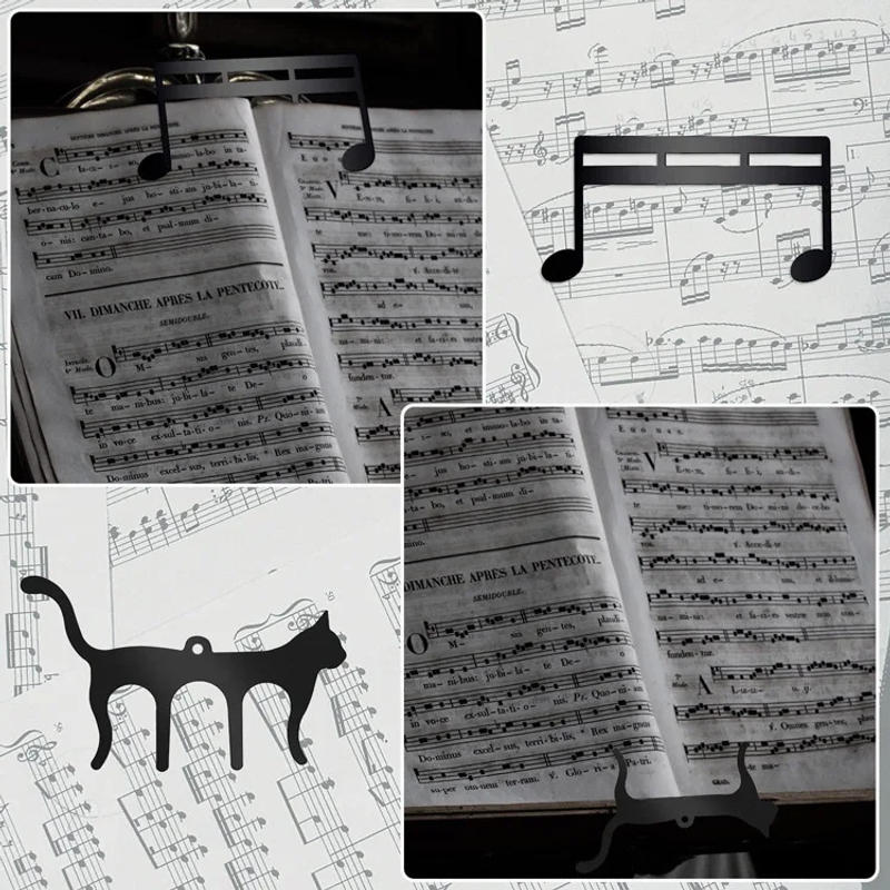 Description Picture 5 of itemMetal Music Book Clips Sheet Music Holder Chips for Sheet Stands Cute Cat Shaped Metal Music Bookmark for Piano Book Keyboard