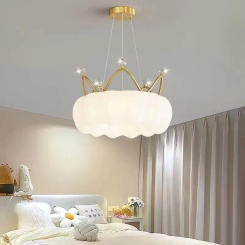 Crystal Flower Children's Bedroom Pendant Simple and Warm Creative Princess Pendant Lamp Modern romantic living room chandelier