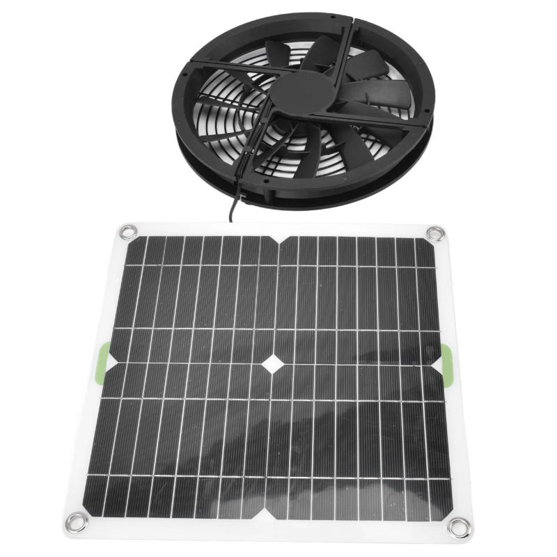 Description Picture 5 of item12V Solar Panel Fan Kit 10in 100W Waterproof Solar Panel Round Ventilation Case Exhaust Fan for Chicken Coop Greenhouse Shed
