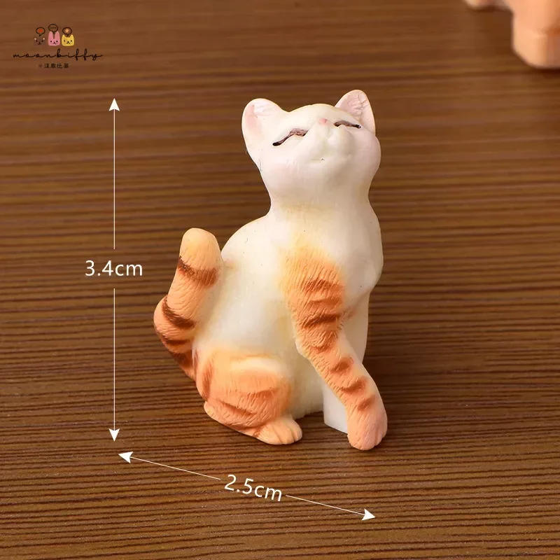 Description Picture 5 of itemResin Cats Ornament Kitten Figurine Animal Miniature Fairy Garden Doll House Decoration DIY Micro Landscape Home Decor