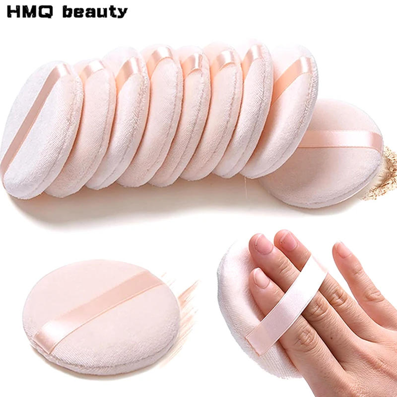Description Picture 2 of item5/10Pcs Round Makeup Sponges Cosmetics Tools Soft Velvet Powder Puff Blender Sponges Facial Foundation Puffs Make Up Accessories