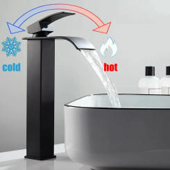 Waterfall Sink Faucet Bathroom Accessories Dual Control of Hot and Cold Bathroom Mixer Tap Washbasin Faucet Set Fixture Home
