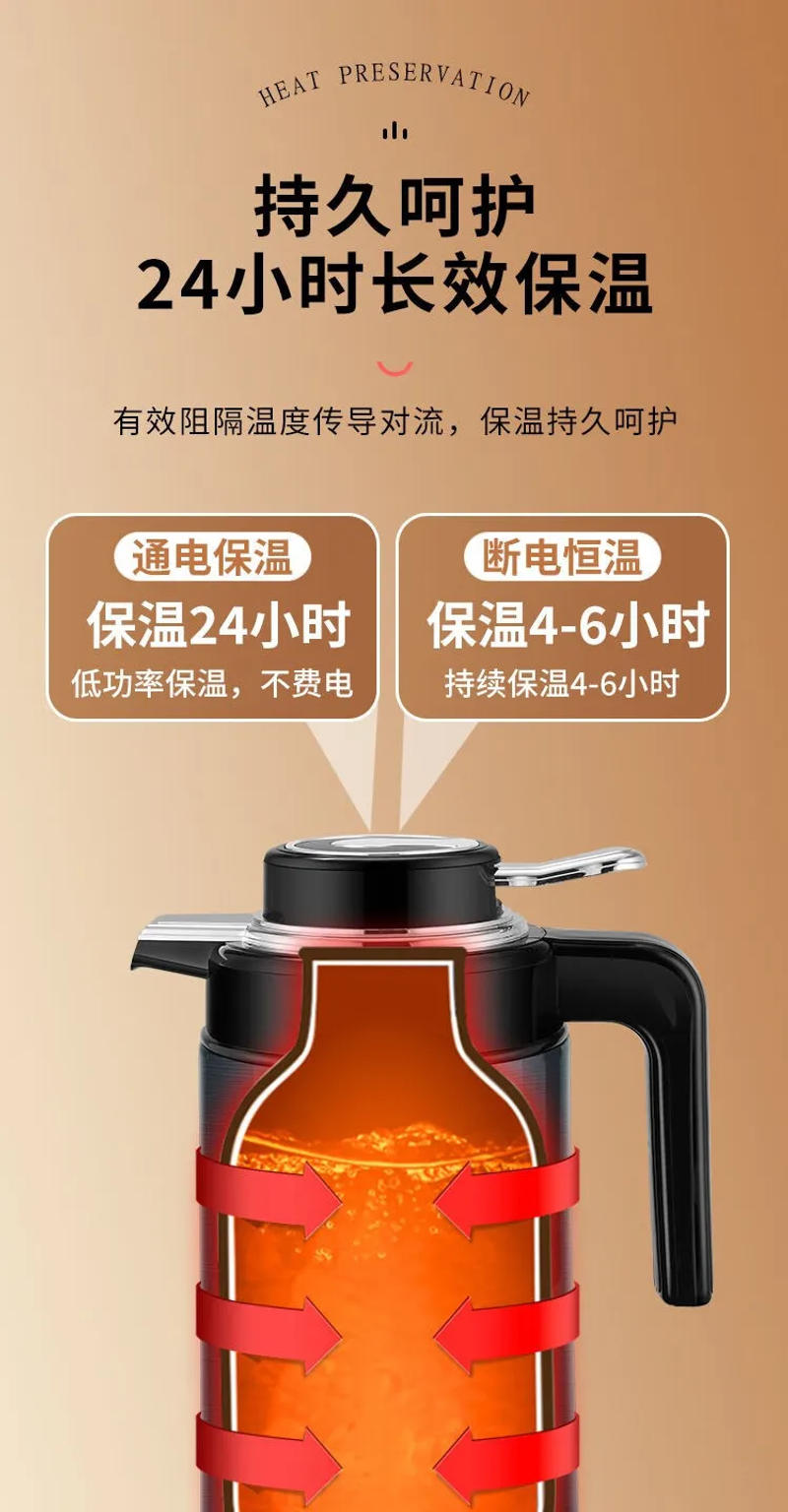 Description Picture 5 of itemWanlida 220V Insulated Electric Kettle 2.5L Household Double-Layer Anti-Scalding Stainless Steel Electric Water Kettle 전기주전자
