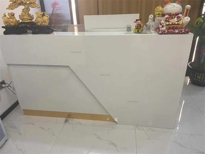 Description Picture 4 of itemEuropean Simple Bar Cashier Counter Company Front Desk Reception Desks Clothing Store Light Luxury Bar Counter Office Furniture