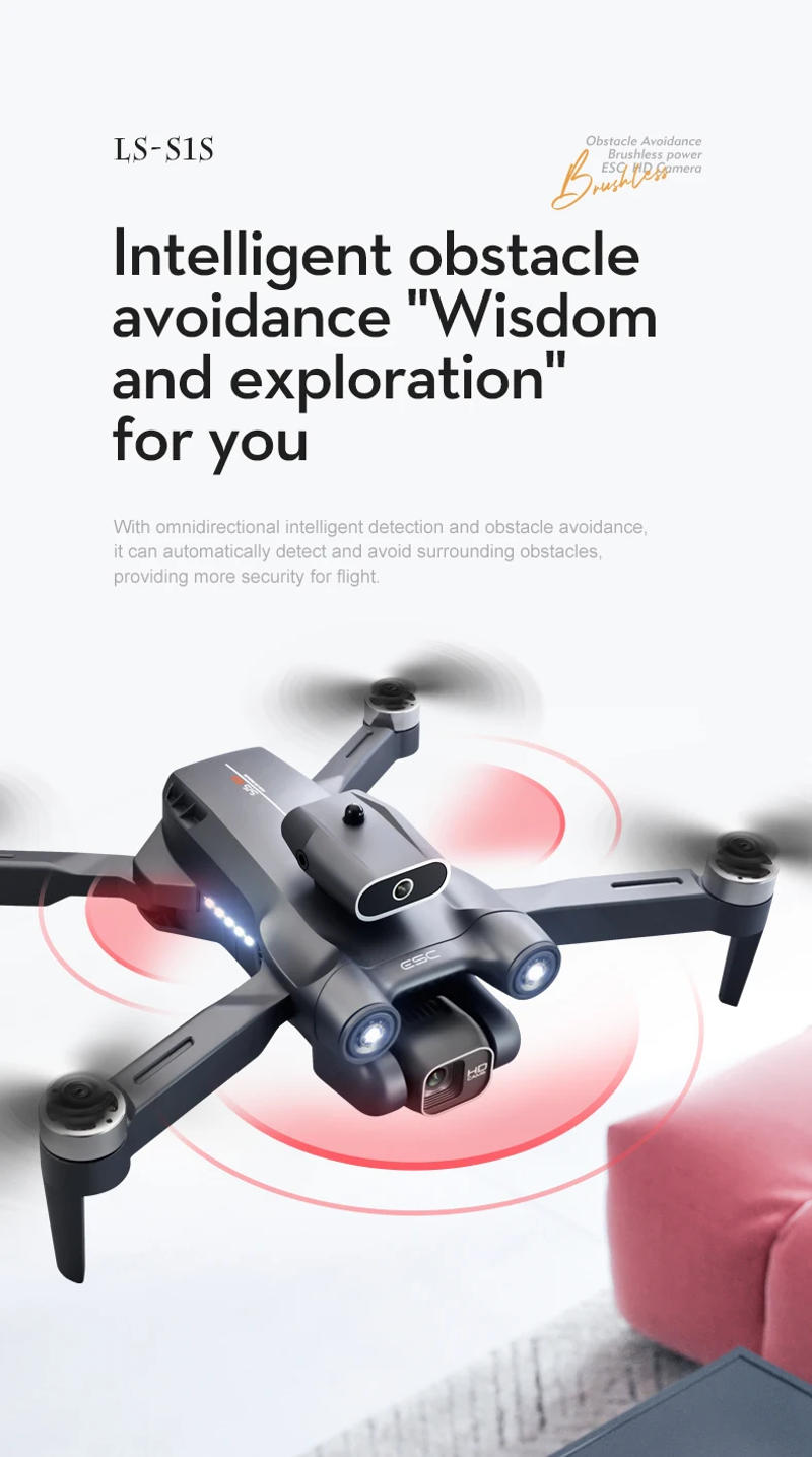 Description Picture 6 of itemS1S Brushless Drone 4k Professional 8K HD Camera 5G Wifi FPV Obstacle Avoidance Aerial Photography Foldable Quadcopter RC Dron