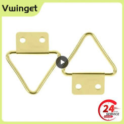 Golden Triangle Double Hole Hanging Picture Frame Hardware Hook Home Decor Wall Mount Hanger Hook Ring Iron 3.2 X 2.85cm