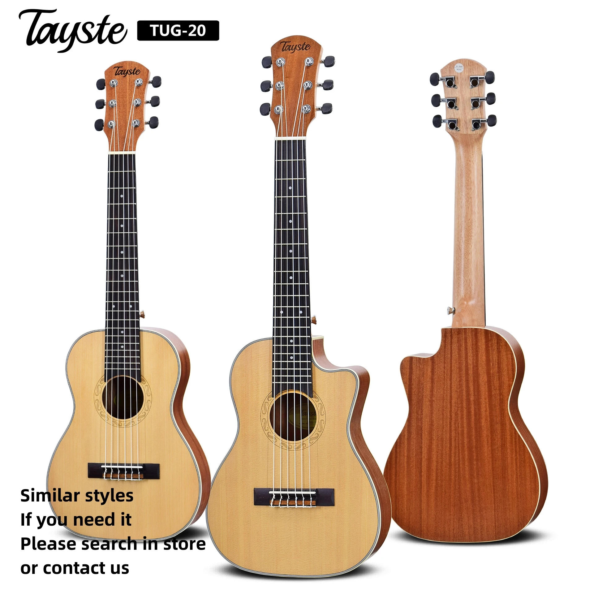 Description Picture 4 of itemGuitalele Guilele 30 Inches Spruce Cutaway Mini Guitarlele Baritone Acoustic Guitars 6 Strings Ukulele Travel Guitar