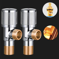 Angle Stop Valve Shut Off Quarter Turn Hot Cold Water Shut Off Valve Triangular Valve For Toilet Kitchen