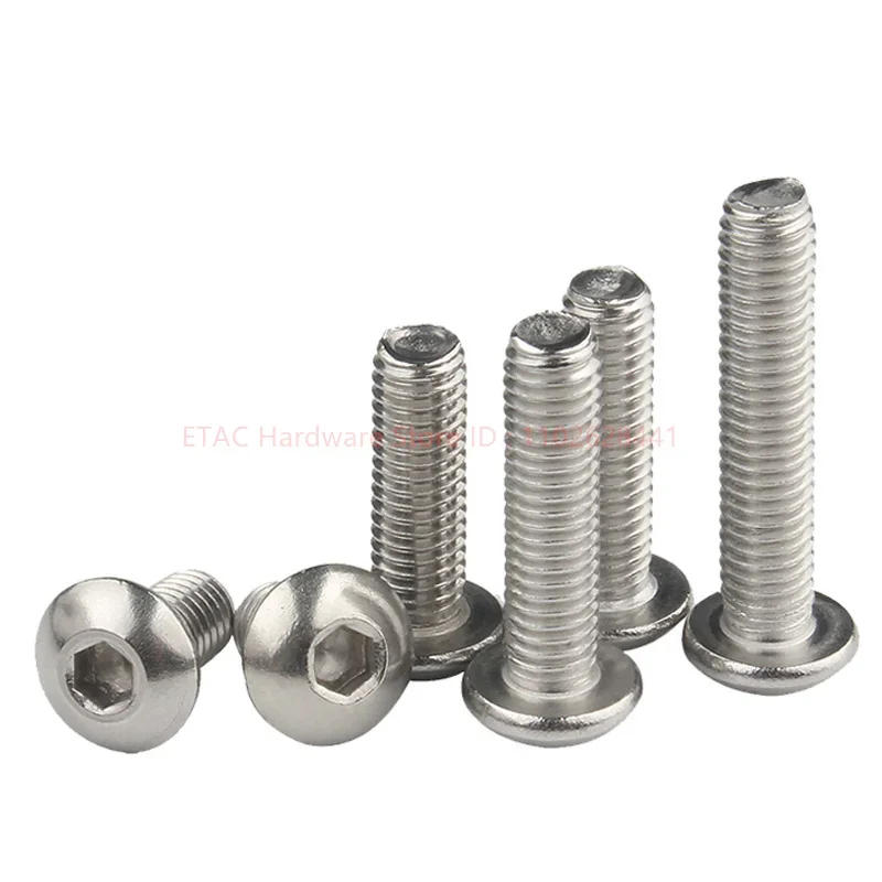 Description Picture 5 of itemM2 M2.5 M3 M4 M5 M6 M8 304 A2 Round Stainless Steel or Black 10.9 grade Hex Socket Button Head Allen Bolt Screw