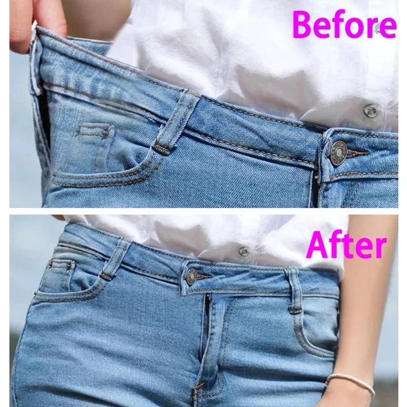 Description Picture 6 of item20/10Pcs Detachable Jeans Buttons Adjustable Waist Retro Metal Button No Sewing Pants Buckles Screw Nail Repair Kit Send Tools