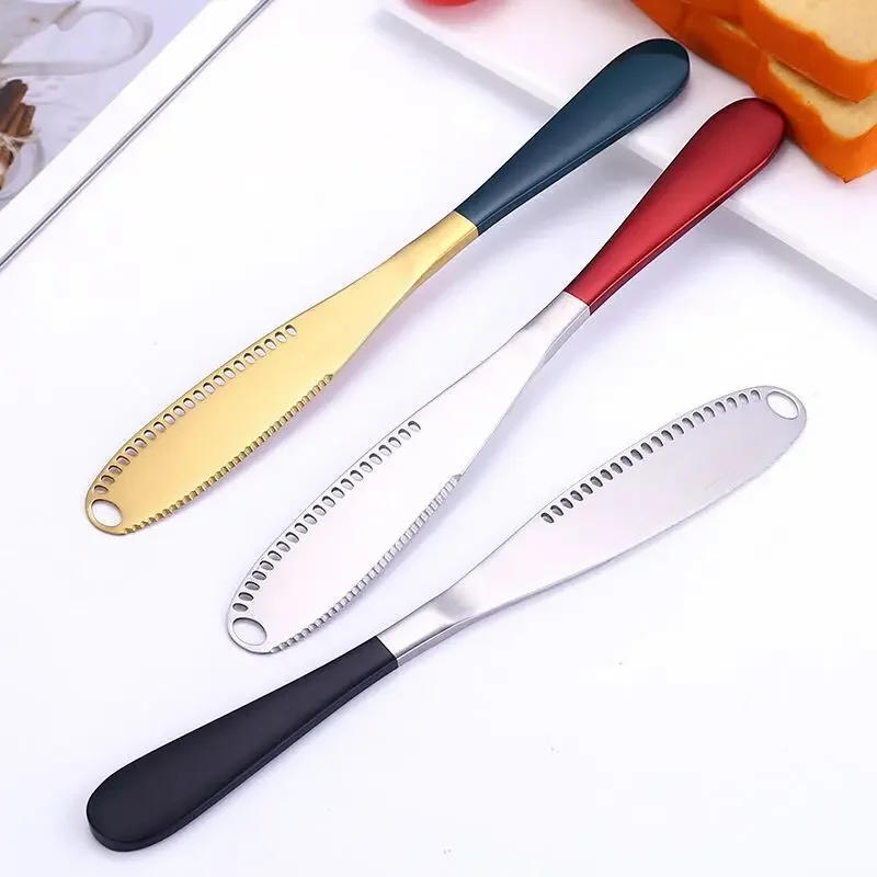 Description Picture 6 of itemStainless Steel Butter Knife Rose Gold Cheese Dessert Jam Spreaders Cream Knifes Utensil Cheese Spatula Cutlery Dessert Tools