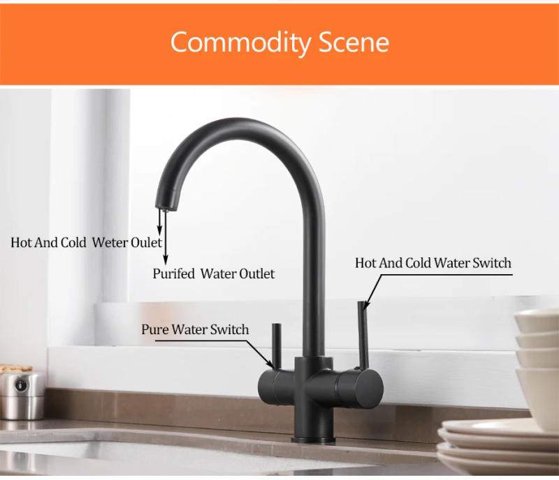 Description Picture 5 of itemBlack Kitchen Faucets Waterfilter Taps Kitchen Faucets Mixer Drinking Water Filter Faucet Kitchen Sink Tap Water Tap WF-0180