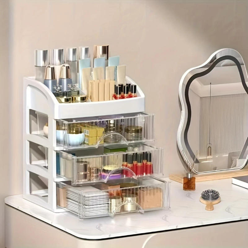 Description Picture 4 of itemSpacious Vanity Makeup Organizer - Multi-Compartment with Drawers for Skin Care, Brushes, and More - Effortlessly Organize Cosm
