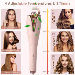Automatic Curling Iron Fast Heating Automatic Hair Curling Iron with 4 Temperatures Adjustable Anti-scald Wavy Curly Hair Roller