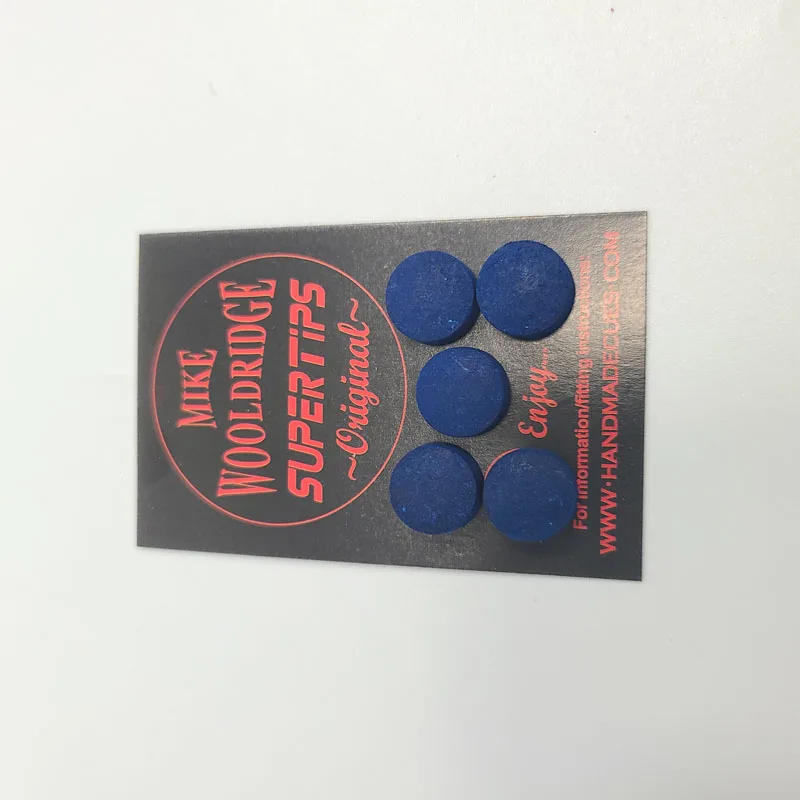 Description Picture 3 of item5pcs 10mm Blue snooker cue tips Mike Wooldridge tips Pool Black 8 ball arm cue tips Billiard accessories