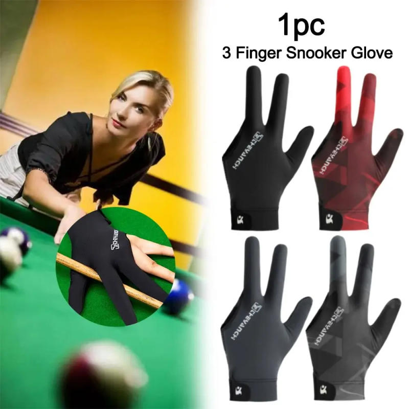 Description Picture 2 of itemBilliards Glove Left Hand Three Finger Snooker Billiard Glove Non Slip Stickers Elastic Billiard Training Gloves Accessories