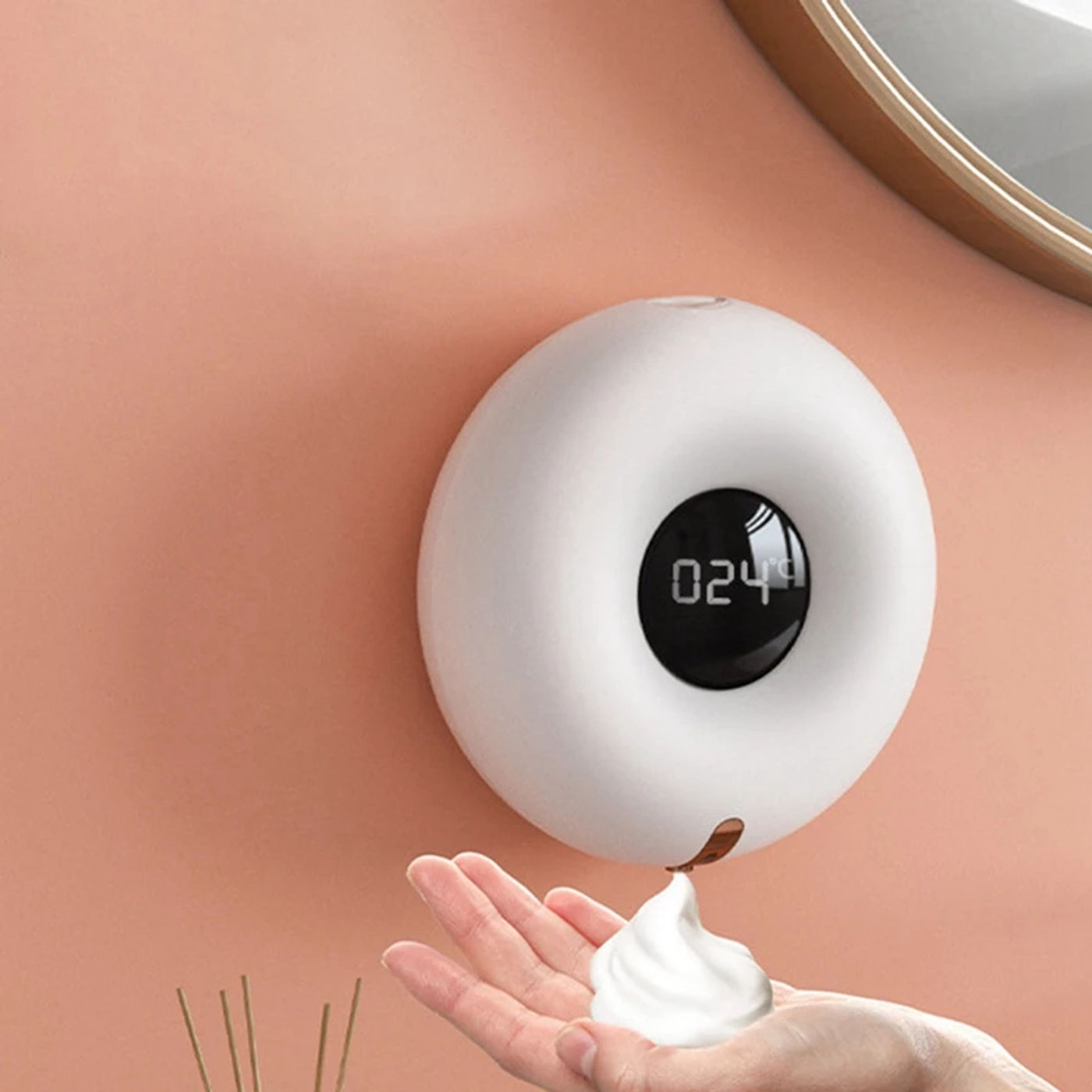 Description Picture 5 of item1 Set Soap Dispenser Automatic Liquid Soap Dispenser Spray Wall Hand Washing Machine USB Charging