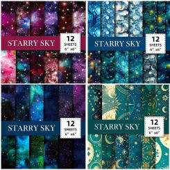 12 Sheets Galaxy/starry Sky/tarot Cards Patterned Paper Scrapbooking Paper Pack DIY Fancy Card Making Background Card 6 Inches