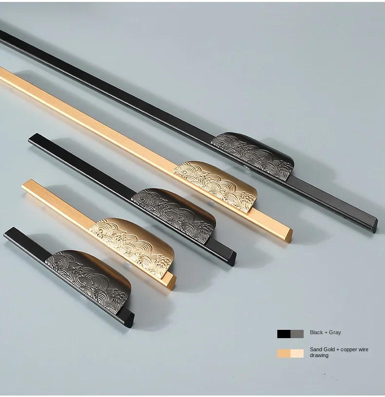 Description Picture 3 of item1pcs Modern Gold Grey Black Round Cabinet Door Handle Drawer Pulls Knobs Long Kitchen Cupboard Furniture Handles Hardware