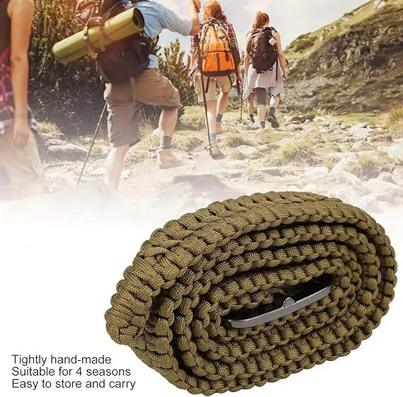 Description Picture 5 of itemTactical Paracord Waist Belt Hand Knitting Men Women Outdoor Camping Hunting Hiking Utility Waistband 1.2m  Emergency  Rope