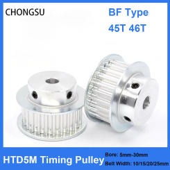 1Pcs HTD 5M 45Teeth 46Teeth Timing Pulley 45T 46T Bore 5mm-30mm For Width 10/15/20/25mm HTD5M Synchronous Belt 3D Printer Parts
