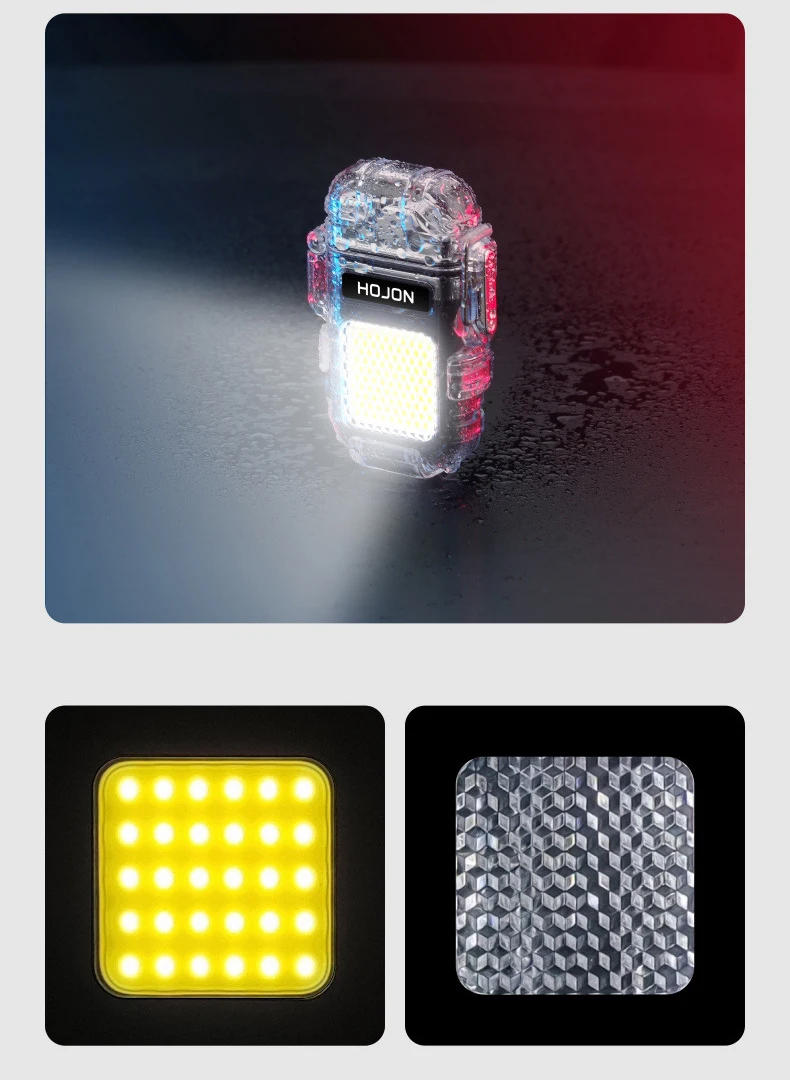 Description Picture 4 of itemLuminous Transparent Waterproof Lighter Plasma Double Arc Windproof Lighter USB Rechargeable Lighter Outdoor Camping Gift