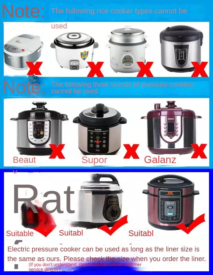 Description Picture 2 of itemElectric pressure cooker liner 2L2.5L4L5L6L8L high pressure cooker thickened aluminum alloy non-stick double spray coating