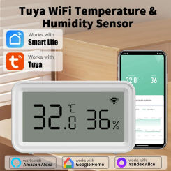 New Tuya WiFi Humidity Temperature Sensor Smart Home Monitor Compatible with Smart Life Google Assistant and Alexa