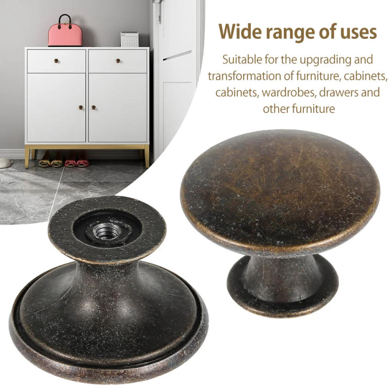 Description Picture 3 of item12Pcs Vintage Drawer Round Handle Zinc Alloy Cupboard Door Pull Knob for Furniture Kitchen Cupboard Closet Wardrobe