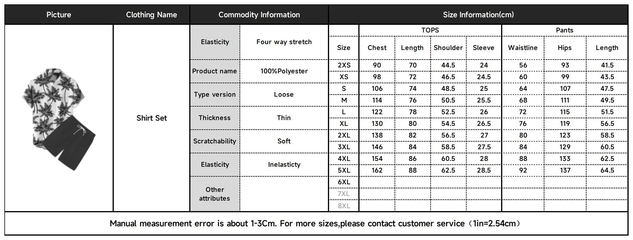 Description Picture 2 of itemHawaiian Shirt For Men/Women Summer T-Shirts Flame Pattern Casual Button Beach Shirts Short Sleeve Oversized Shirt Set Top