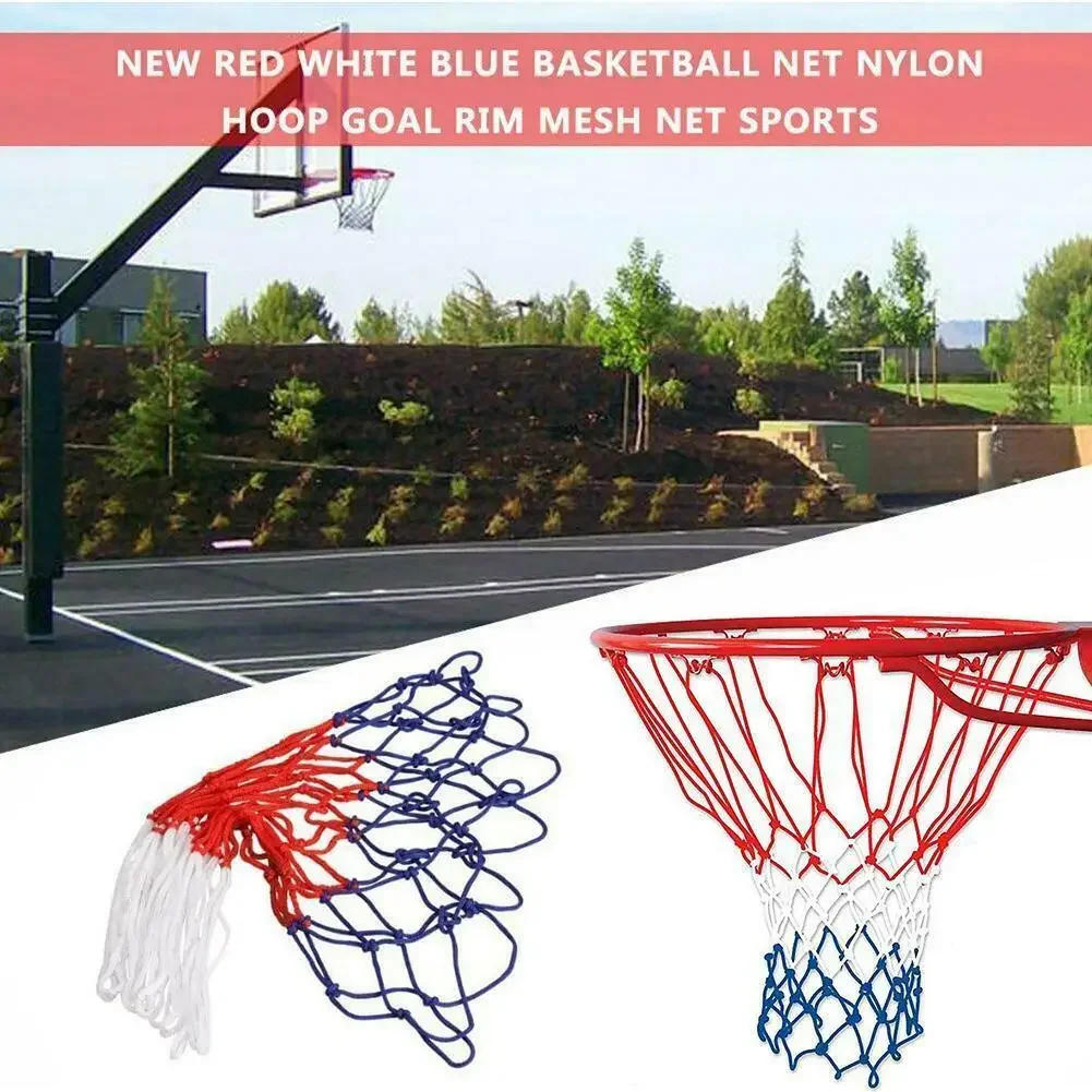 Description Picture 4 of item56cm Outdoor Sports Basketball Net Standard Nylon Thread Basketball Hoop Mesh Net 12 Loops Three Color Universal Basketball Net