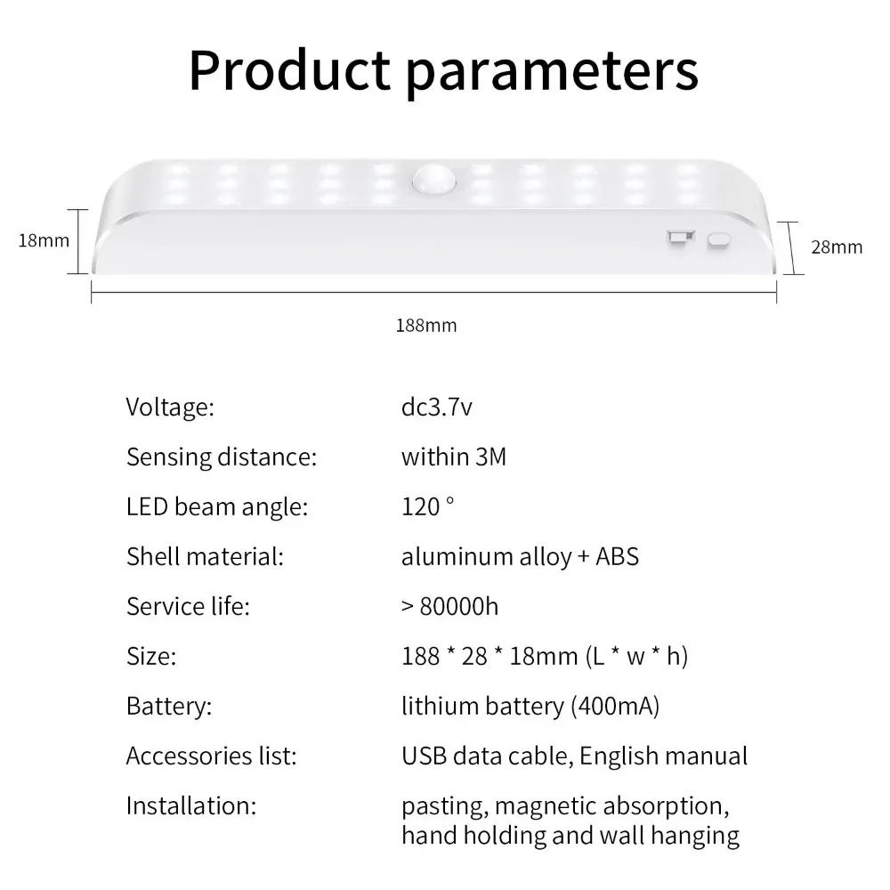 Description Picture 5 of item20/30 LEDs PIR Motion Sensor Wireless LED Night Lights LED Under Cabinet Light for Staircase Closet Aisle Decorative Night Lamp