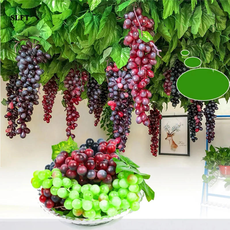 Description Picture 2 of itemArtificial Fruit Grape Simulated Grape Bunches Lifelike Fake Fruits  Plastic Fake Fruit Decorations For Wedding Party Supplies