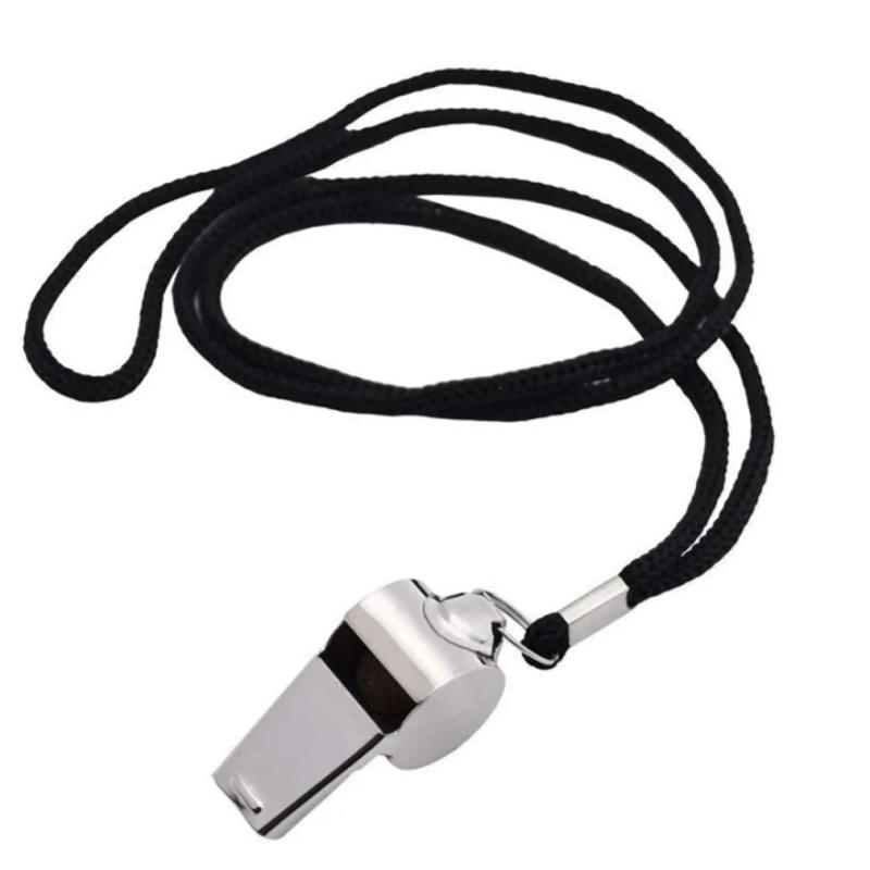Description Picture 2 of itemStainless Steel Whistles Referee Sport Rugby Metal Whistle With Rope Party Training Soccer Football Basketball Cheerleading Tool