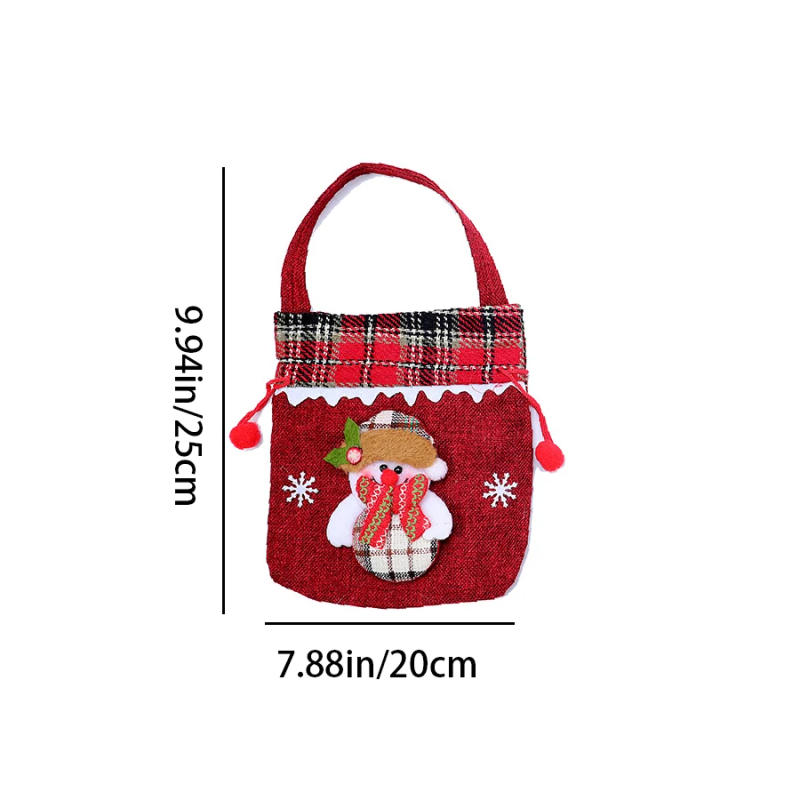 Description Picture 2 of itemChristmas Drawstring Gift Bag Santa Claus Design Candy Bags Reusable Sacks Event & Party Supplies Favors Home Decoration