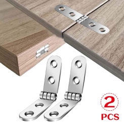 2pcs 180 Degree Foldable Hinge Flap Screw-On Hinges Heavy Duty Round Edge Flip Hinge For Sewing Machine Cabinet Furniture