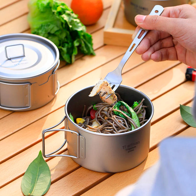 Description Picture 3 of item1/2Pcs Camping Bowl With Folding Handle Camping Bowls Dinner Food Container Outdoor Pan Cookware Set Camping Supply Picnics Part