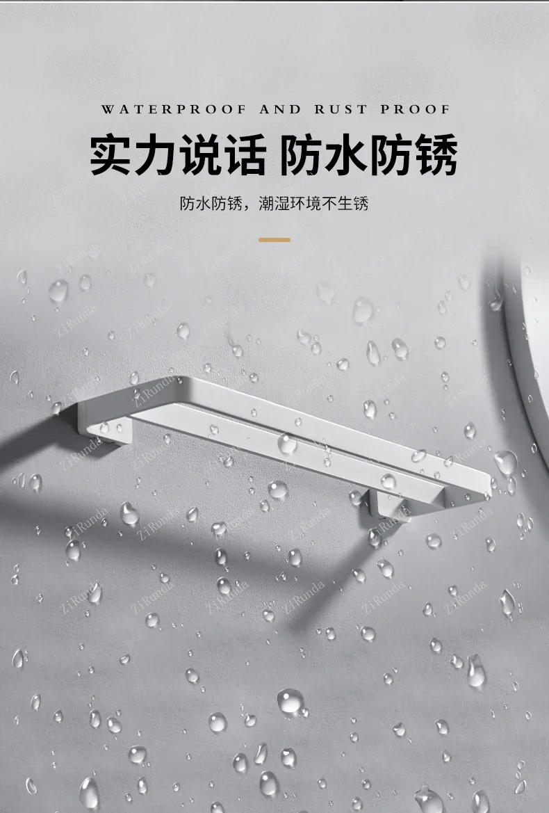 Description Picture 5 of itemWhite towel bar bathroom towel rack bathroom double-pole wall rack all copper.